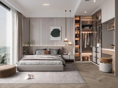 现代卧室3D模型下载